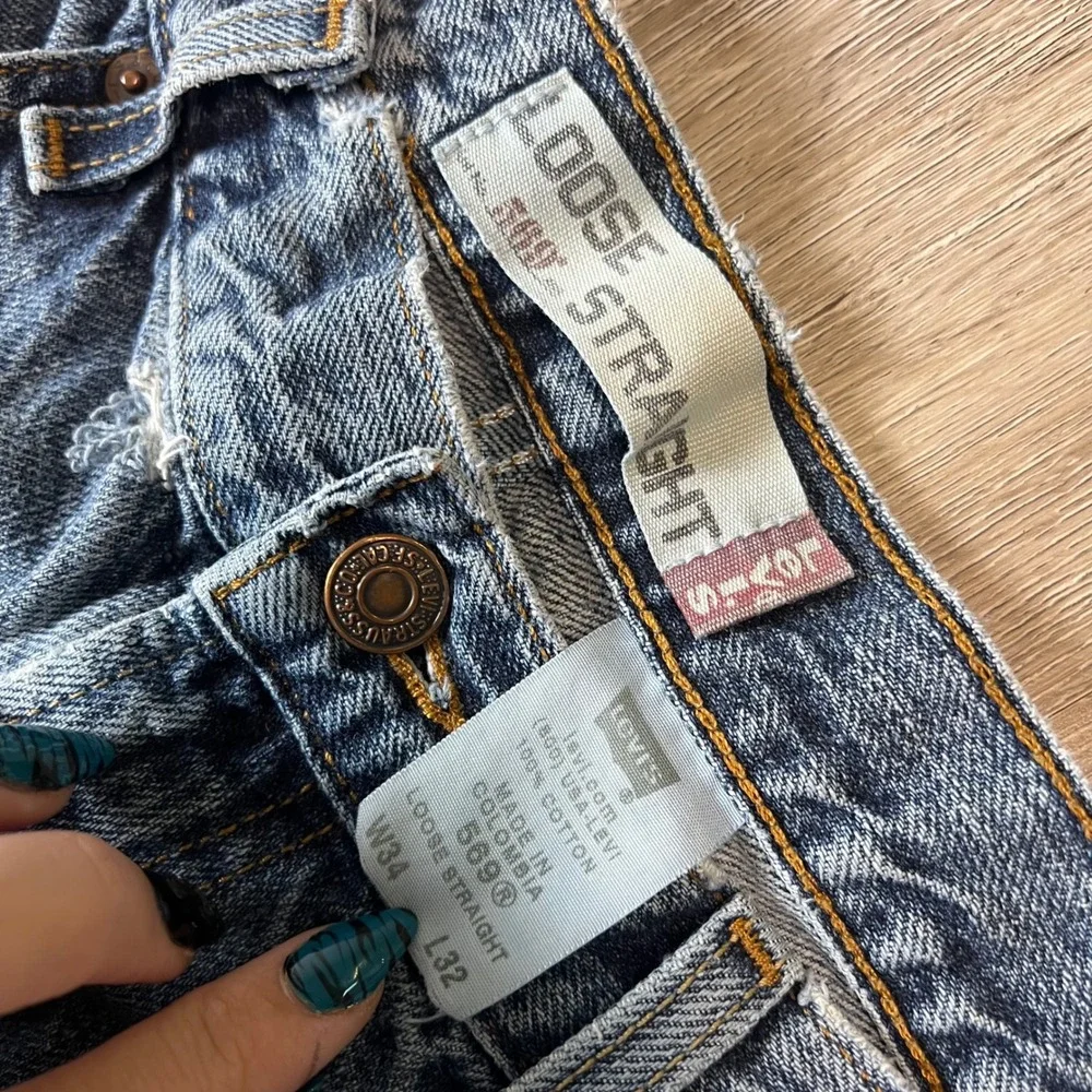 Levis 569 Loose Straight Jeans Mens 34x32 Blue Baggy Skater Denim 569-0601